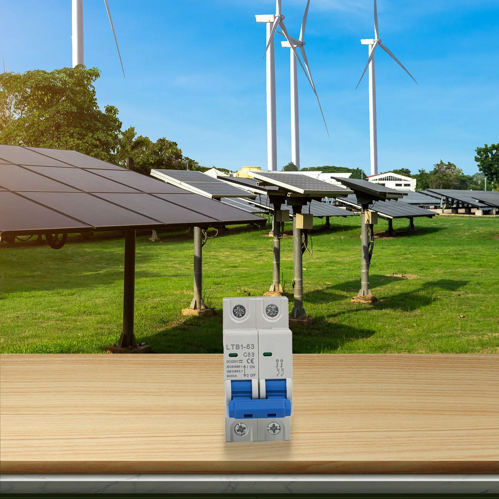63A DC Circuit Breaker 2P Solar PV Disconnect Switch DIN Rail Isolator 1000V DC For Test Measurement Tool Accessory