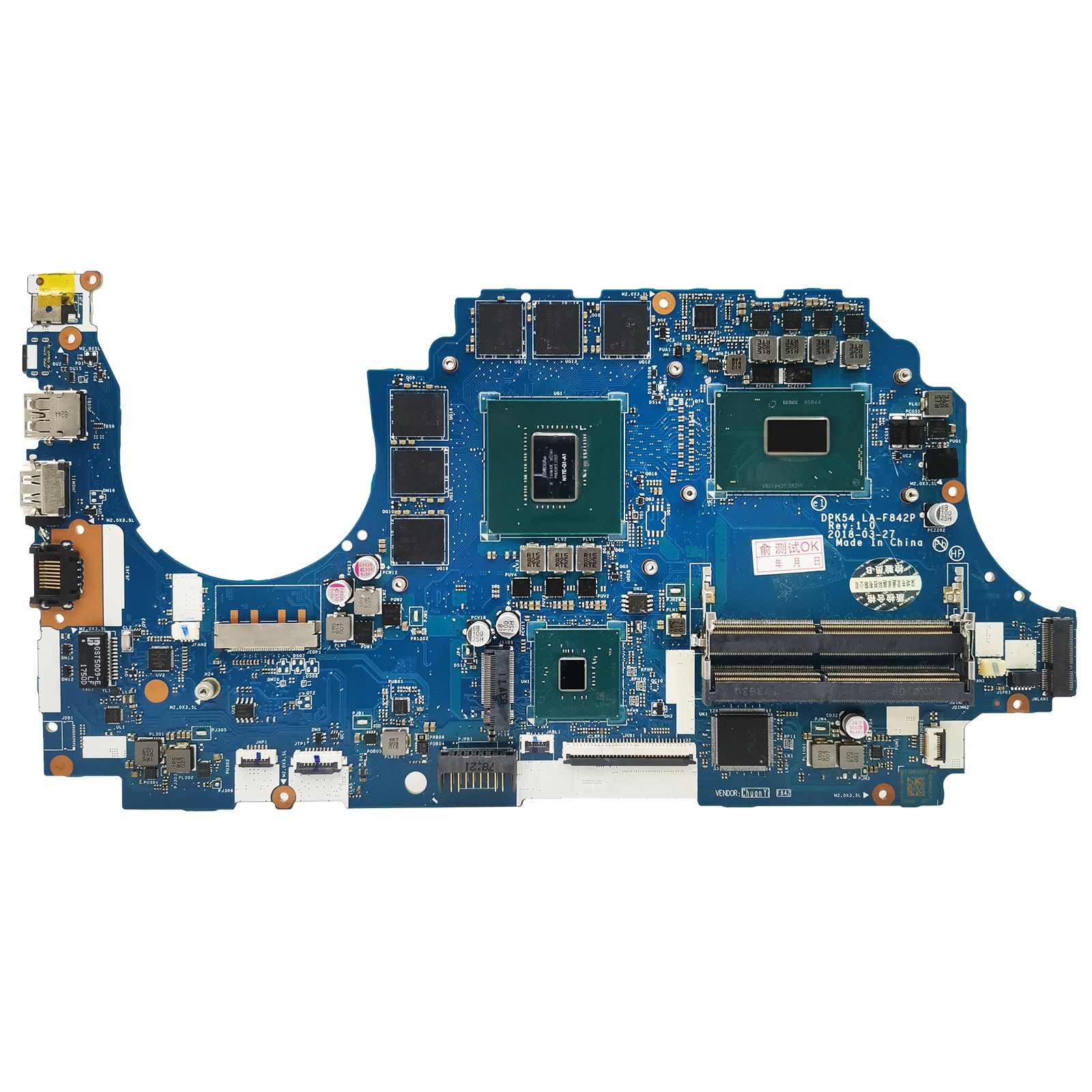 L20304-001 L20304-501 L20304-601 Notebook Mainboard For HP 15-CX Laptop Motherboard LA-F842P With I7-8750H GTX1060