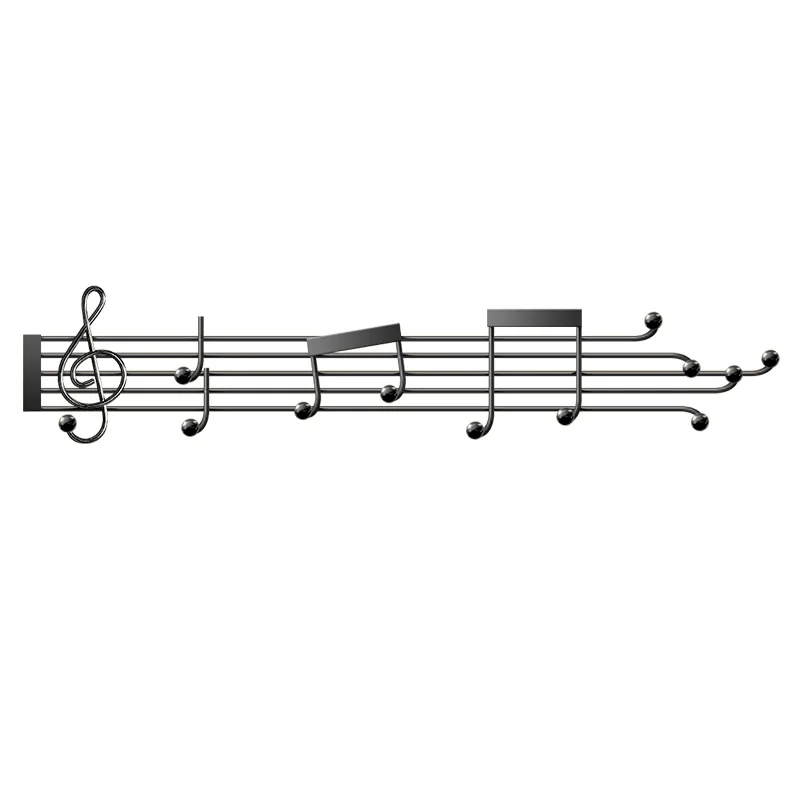 

Entry door hook 2024 new entrance living room music note coat hook no punching creative decoration light luxury