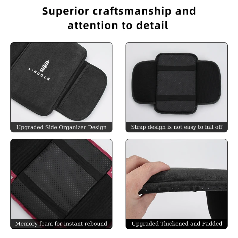 سيارة الجلد المدبوغ تخزين مسند الذراع وسادة المضادة للخدش مركز وحدة التحكم غطاء وقائي لينكولن MKZ MKX طيار قرصان MKC الملاح #3