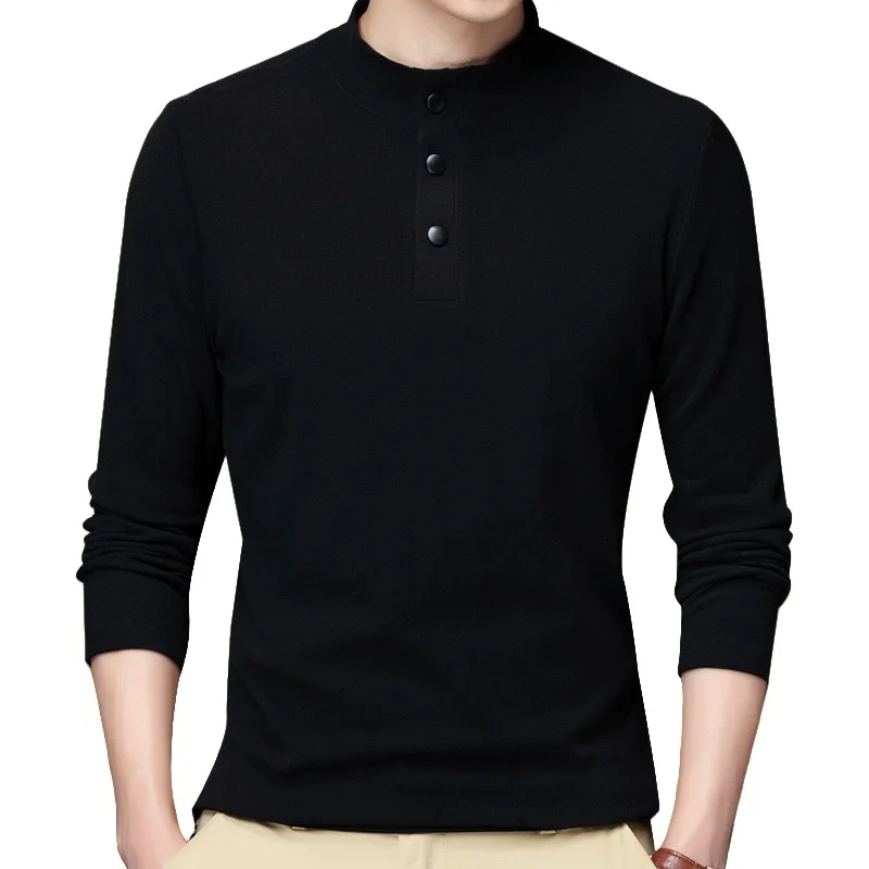 

Double-Sided German Velvet Long Sve Men's T-irt Slim Fit Warm Base irt Trendy Versatile Autumn Winter Casual Knitted S...