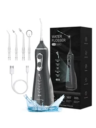 Schoben-Irrigateur Chevdentaire portable, hydropulseur, aste par USB, 4 buses, jet d'eau précieux, étanche, IPX7, 300ml