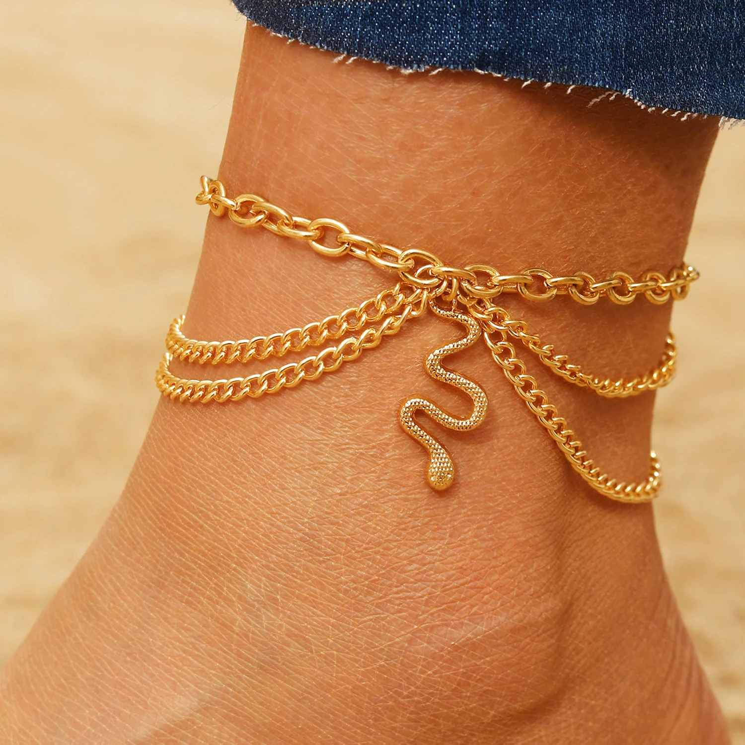 Bohemian Classic Snake Summer Anklets For Women Ankle Bracelet Set On Leg Chain Femme Barefoot Jewelry Beach Accessories Mujer