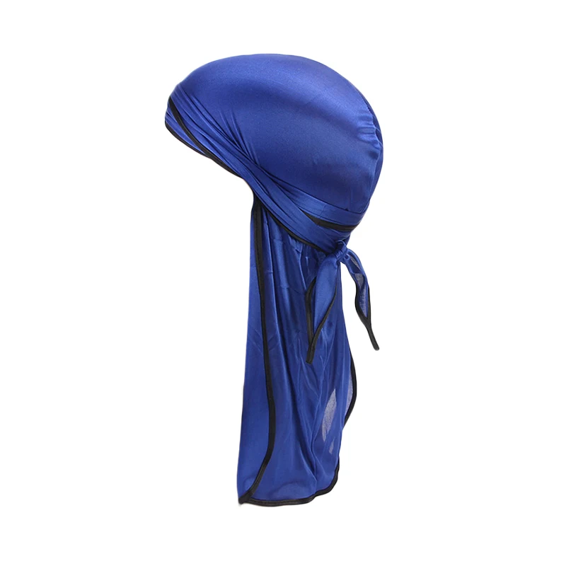 Unisex Coda Lunga Durags Hip Hop Turbante di Vendita Caldo Raso di Seta Cappello Da Pirata Bordo Headwrap Puntale Elastico Durag Do Dorag