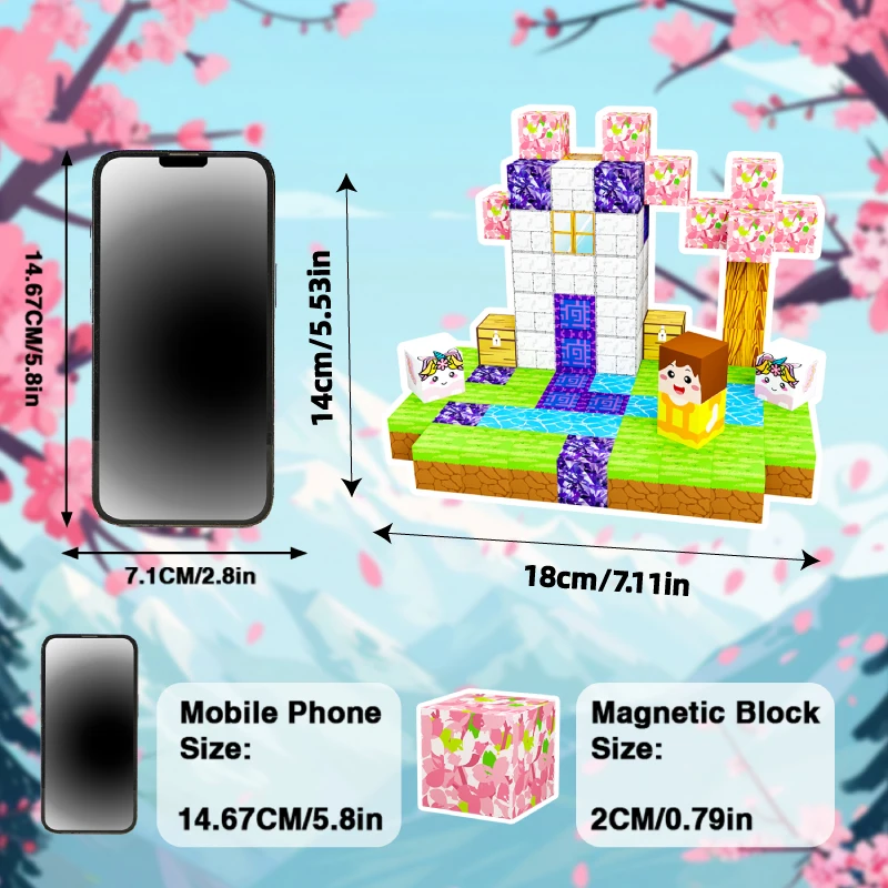 كتل مغناطيسية - بناء الألغام MagnetWorld Edition مكعبات مغناطيسية ألعاب البناء للبنين والبنات ألعاب حسية STEMMontessori