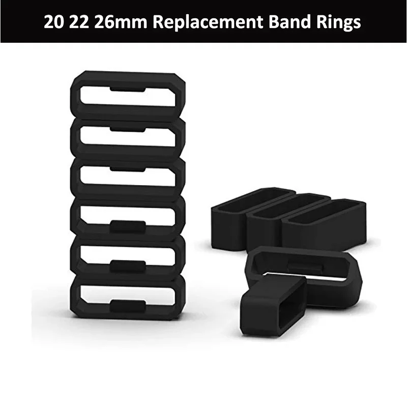 5-20pcs 20MM22MM 26MM Rubber Strap Belt Loops Watch Strap Holder Lock Replacement Loops Strap holder for Carmine Huawei watches