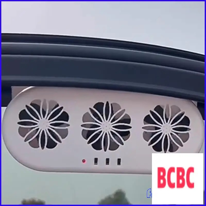 BB-Circulation Cooler Ventola per radiatore Auto ad energia solare All'interno Ventola di raffreddamento estiva Ventola per auto Risparmio energetico Bianco