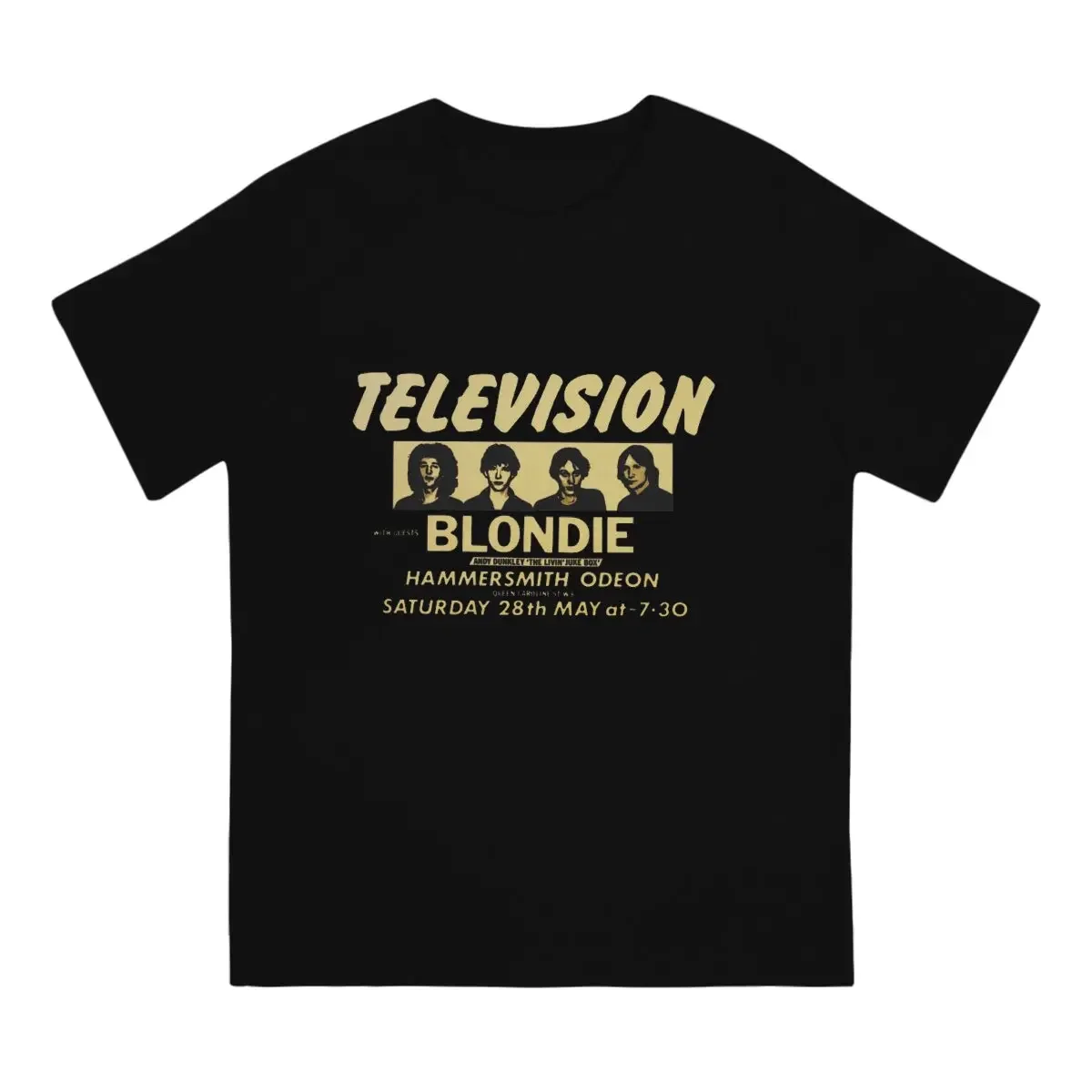 Vintage Punk Bands From The 1970s In The United States T-Shirt Men  Pure Cotton T Shirts Television Short Sleeve Tees