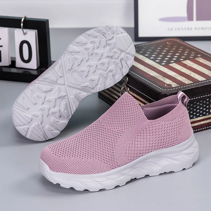 High Quality Women's Shoes Sneakers Platform Walking Shoes Fashion Knited Casual Loafers Lightweight Men Casual Shoes Size 36-45