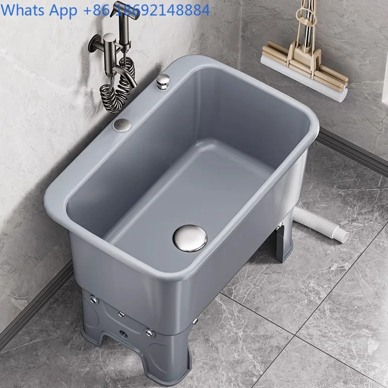 Mop Bucket for Balcony, High-Legged Bathroom Household Mop Bucket, Mop Bucket, Mobile Floor Washing Basin, Water Basin