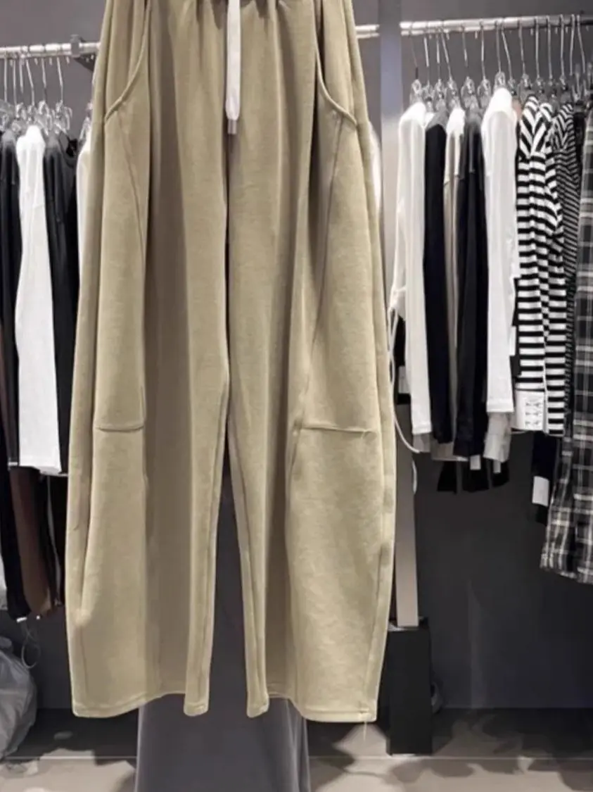 Extra grote grote maat broek met wijde pijpen Kleur Blo Dstring Casual broek voor grote maten Dames Hoge taille Polyestervezel