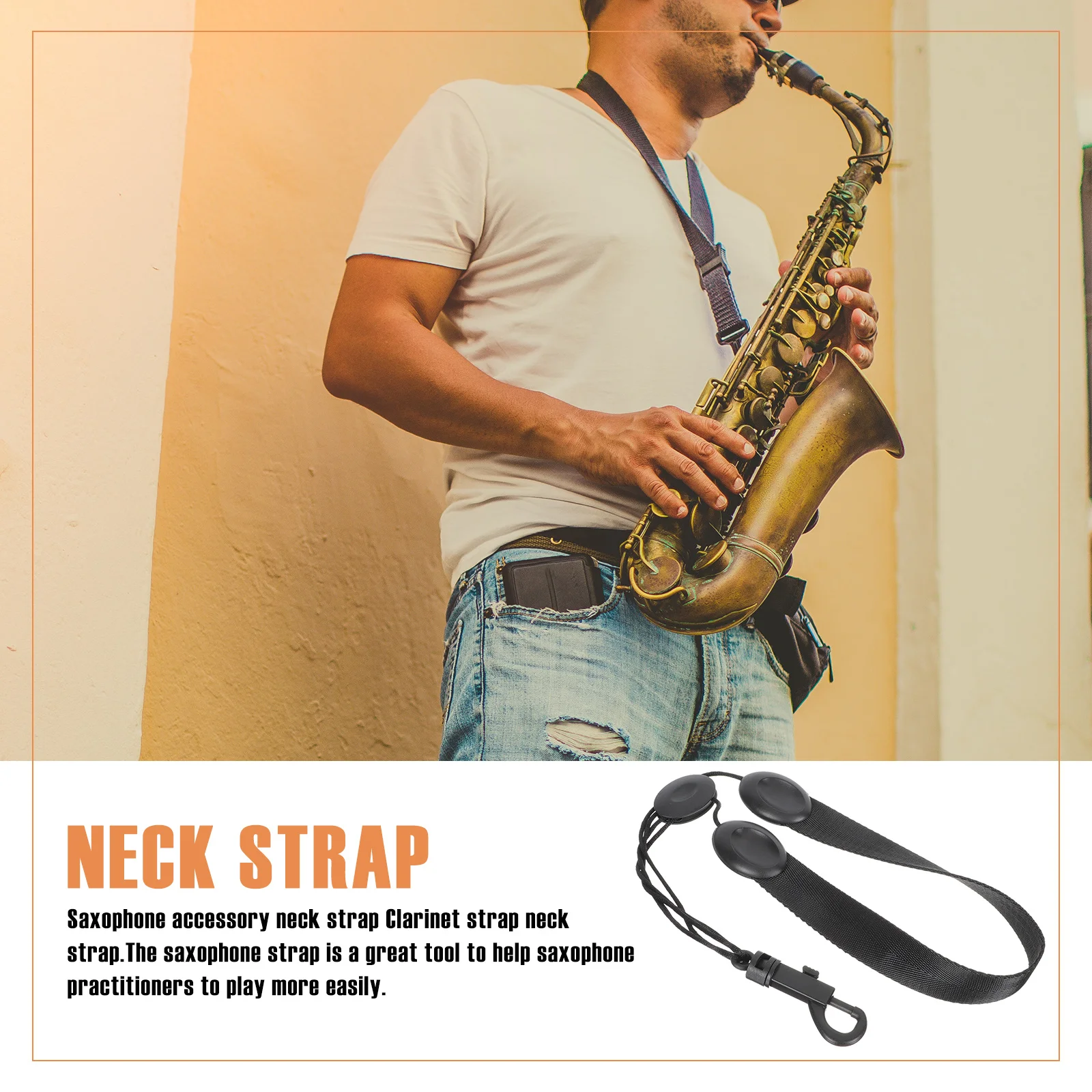 

1pcs Universal Saxophone Strap Durable Cloth Belt Shoulder Relief Support Harness Sax Supply For Saxophone Accessories