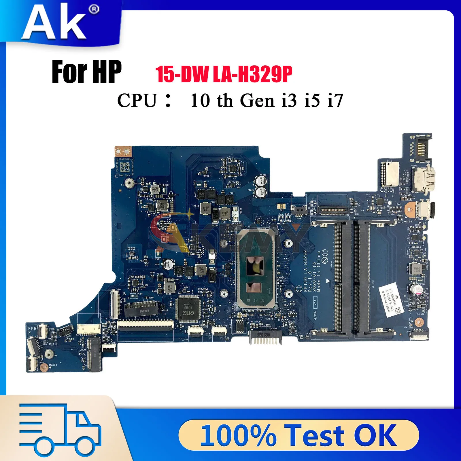 

LA-H329P For HP 15-DW 250 G8 Laptop Motherboard L86470-601 L51985-601 With i3 i5 i7 10th Gen CPU DDR4 100% Fully Tested