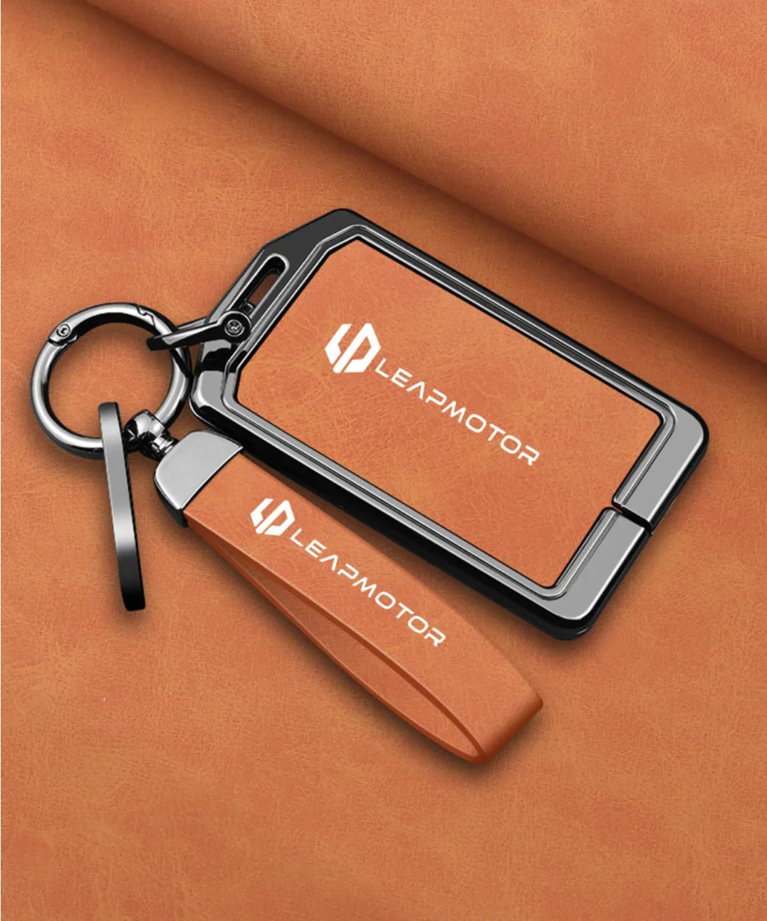 Auto-Zubehör NFC-Karte Zinklegierung Leder Schlüsselhülle Etui Halter Kette für Leapmotor C10 C11 C16 Schlüsselschutz Innenhülle – Detail 6