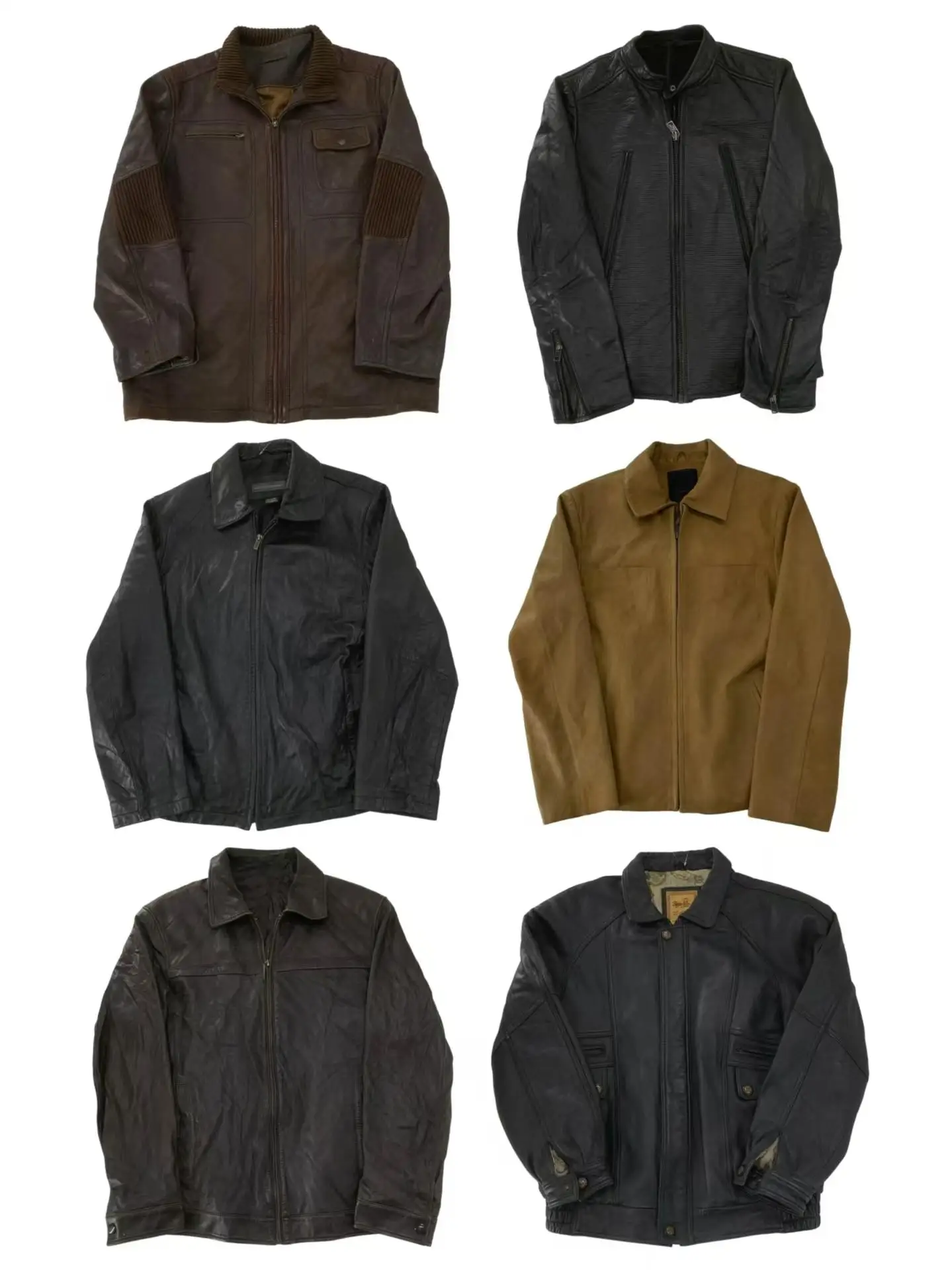 

Vintage A2 Real Leather Biker Pilot Jaet Men's Casual Outerwear Vintage Leather Coat Youth Trend Winter Season Zipper Closure
