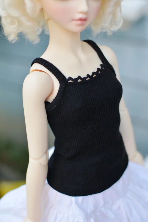 

BJD Doll Clothes Black Threaded Suspender Vest Tops For 1/3 1/4 BJD SD DD MSD MDD SD10 SD13 SD17 POPO68 Uncle SSDF Doll