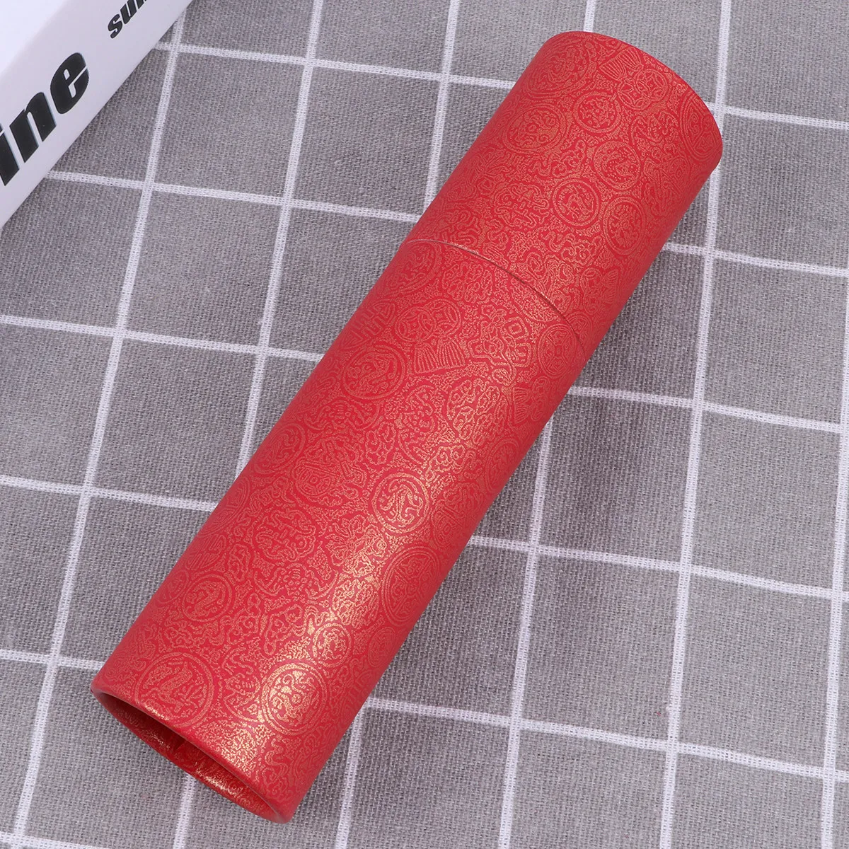 

Photo Storage Tube Portable 6 Inch Red Rigid Plastic Water Resistant Poster Paper Tube Calligraphy Reel Scroll Cylinder Photo