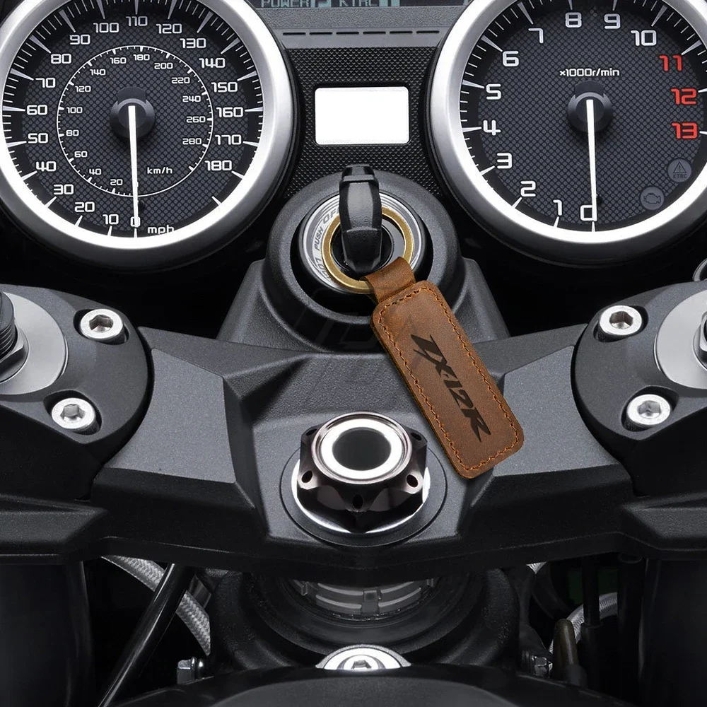

For Kawasaki ZX12R ZX-12R Key Chain Motorcycle Keychain Cowhide Key Ring Motorcycle key pendant