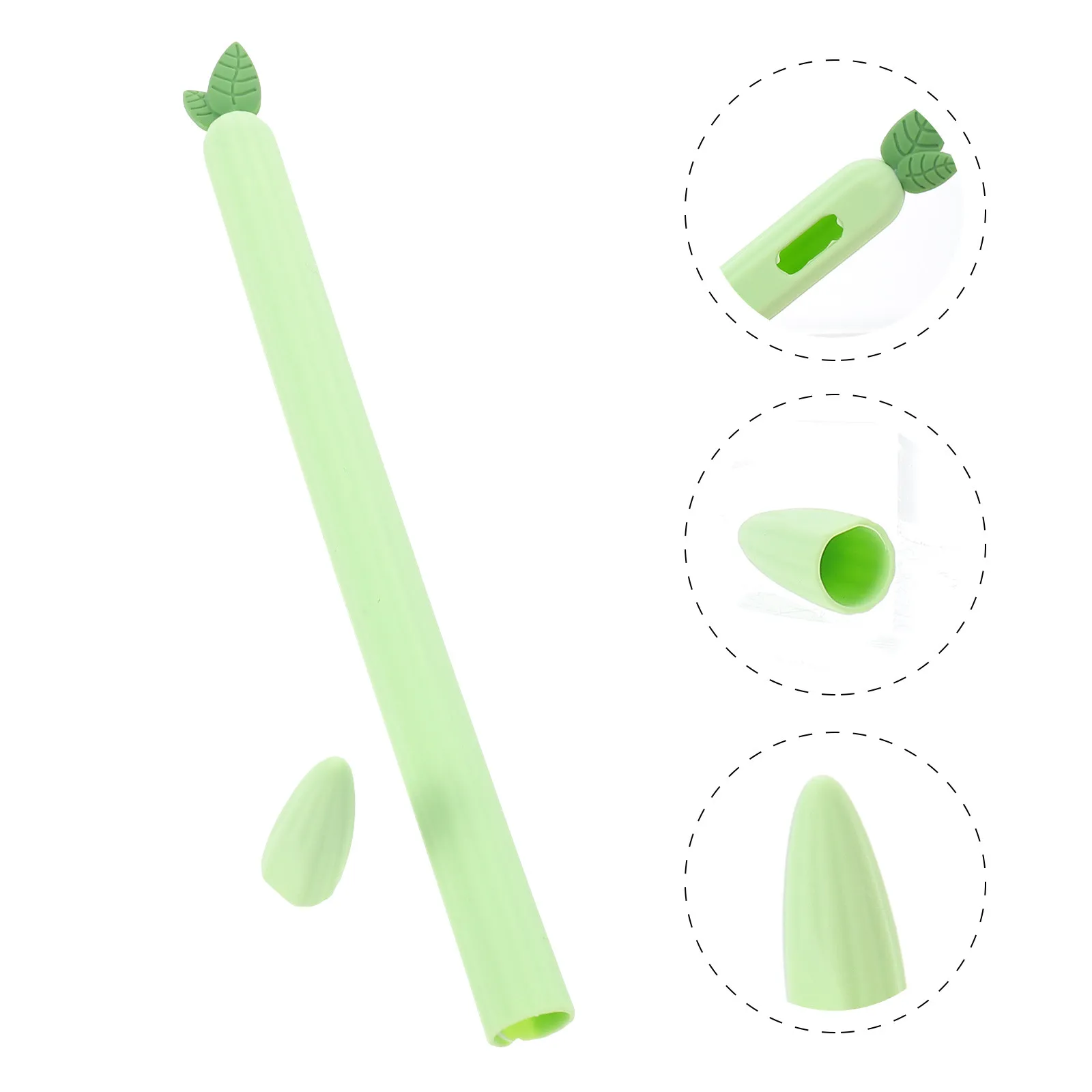 

1Set All-Around Silicone Pencil 2 Protective Sleeve Stylus Cover with Lid Ergonomic Design Fatigue Relief Magnetic