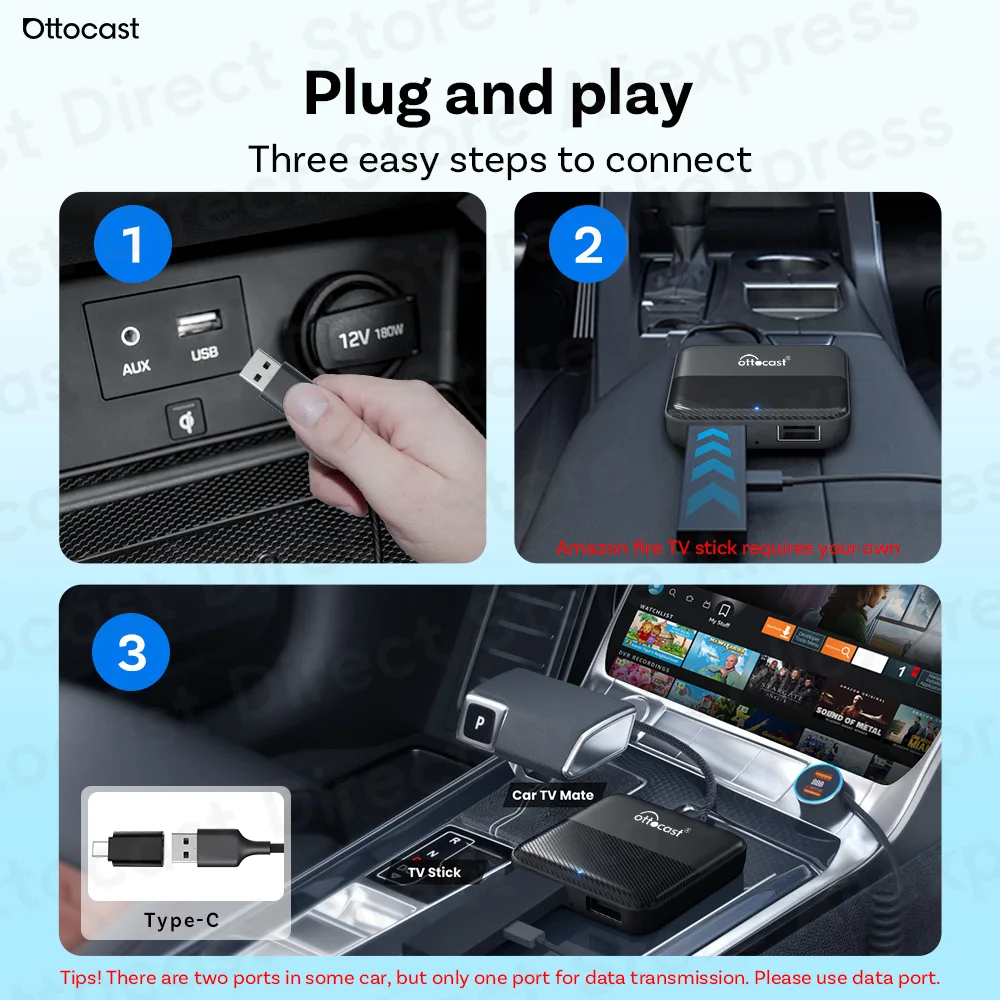 Ottocast Car TV Mate Max Express Wireless CarPlay Android Auto for