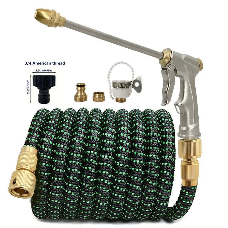 25ft-125ft Expandable Garden Hose Magic Flexible High Pressure Water Hose Car Wash Plastic Tube With Spray Gun For Watering Hose