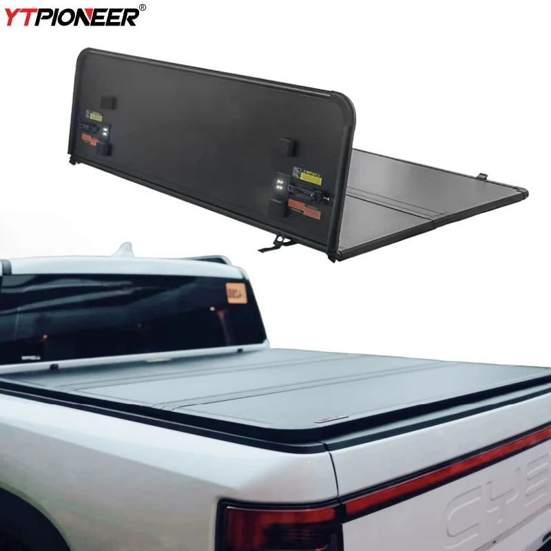 

Aluminum Tray Tub Tunnel Trunk Lid Back Bed Tonneau Cover Hard Tri Fold Cover For Pickup Truck Byd Shark 6