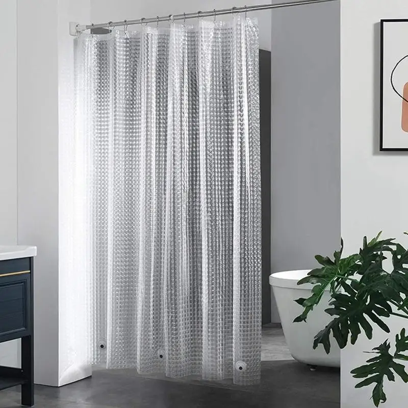 PEVA Gravel Shower Curtain Transparent Lining Waterproof Bathtub Bathing Cover Gravel Bathroom Bath Curtains Liner For Bathroom