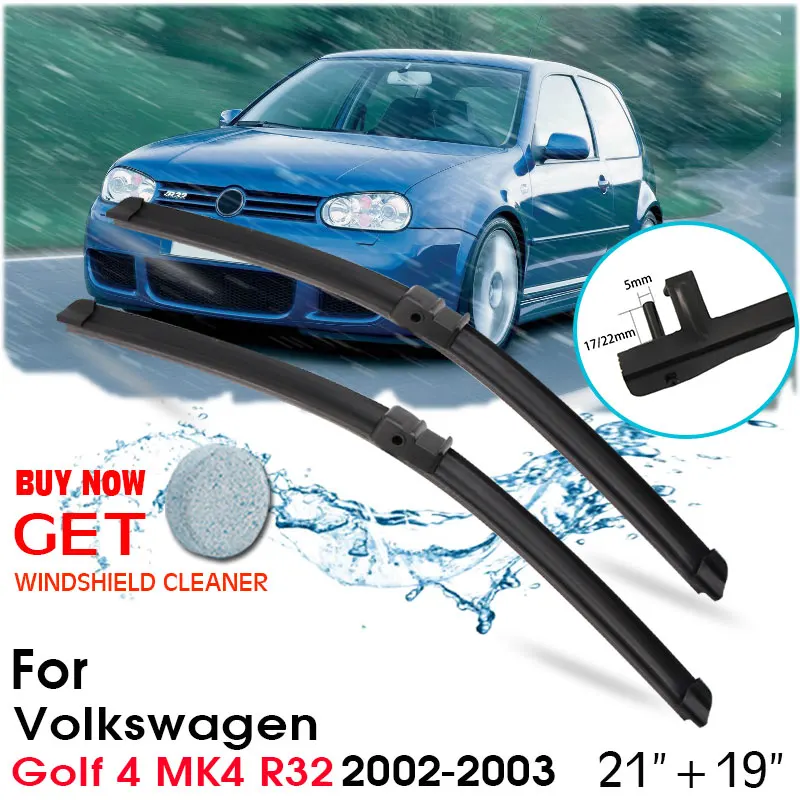 

Car Blade Front Window Windshield Rubber Silicon Refill Wipers For Volkswagen Golf 4 MK4 R32 2002-2003 21"+19" Car Accessories