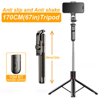 New 1.7M Wireless Selfie Tripod Foldable Stand With Wireless Remote for Smartphones Balance Steady Shooting Live