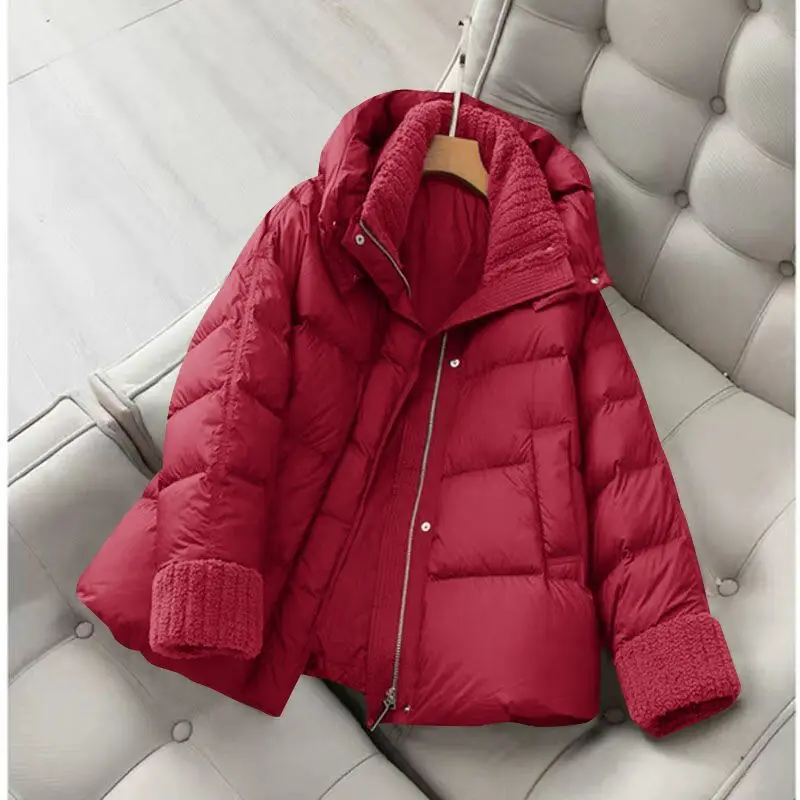 Winter New Down Cotton Padded Jacket Women\'s Hoodie Fashion Loose Large Size Thickened Snow Parka Full Zip Quilted Jackets
