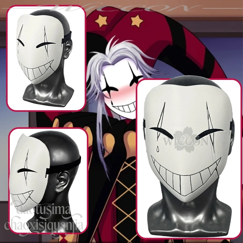 Juego de Anime The Freak Circus Cosplay Pierrot Horror payaso 3D máscara de ácido poliláctico accesorios ktaHalloween Navidad Cos