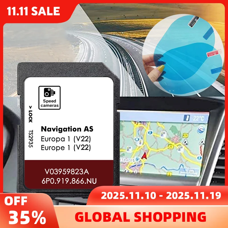 

for Seat AS V22 SD Map Card Cards MIB2 Europe Navi Navigation 2025 with Anti Fog Reaview Stickers