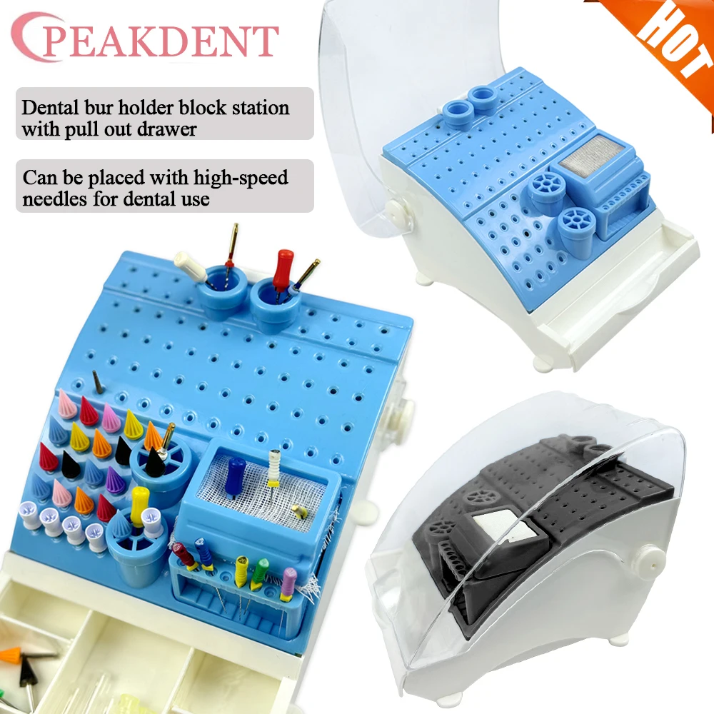 

1pcs Multifunctional Dental Bur Holder Disinfection Box Sterilizer Placement Case With Pull-Out Drawer Drill Bit Burs Organizer