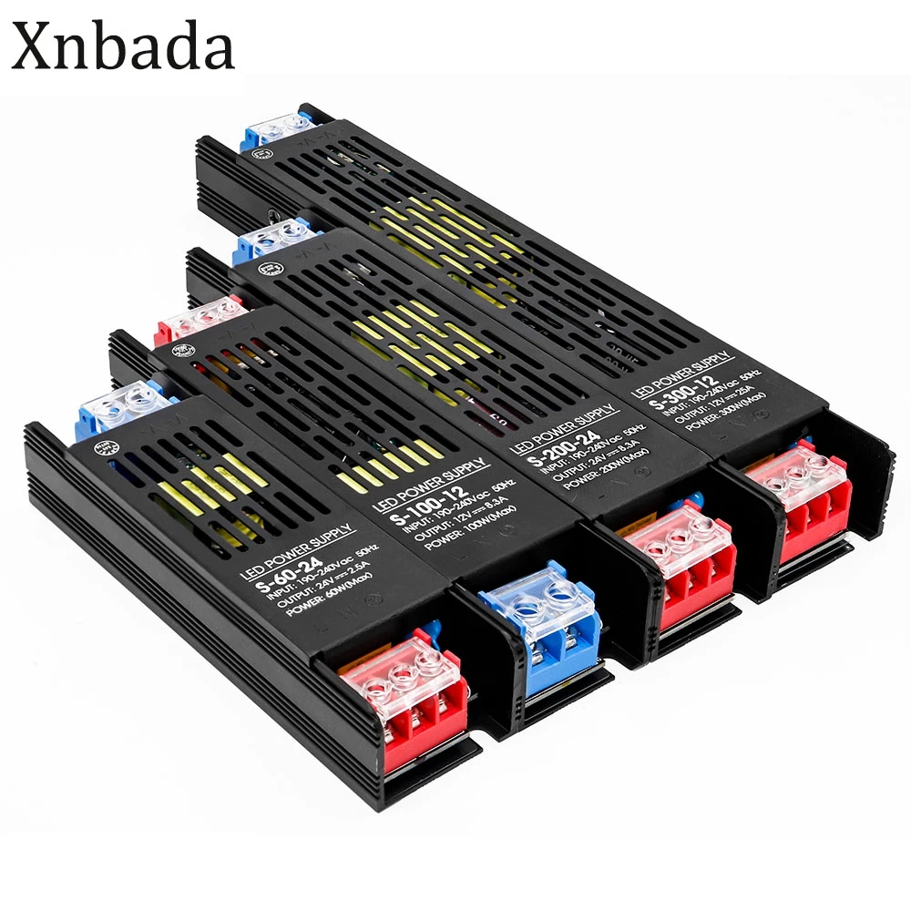 LED Power Supply Lighting Transformers DC12V/24V 60W 100W 200W 300W 400W 500W Adapter Driver For LED Strip Lights AC190-240V