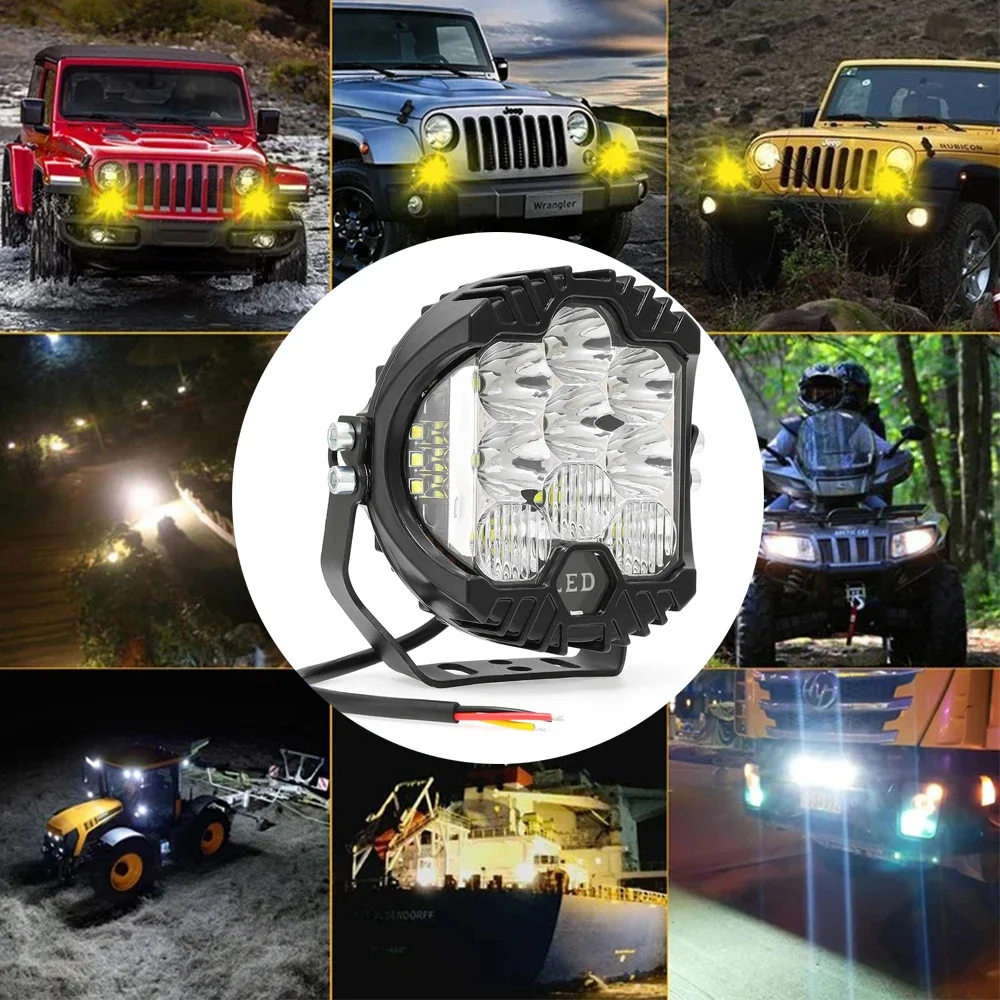 20w 12v 24v lâmpada led à prova dwaterproof água branco faróis led drl hi/lo feixe para jeep spot light para niva motocicleta lada offroad 4x4
