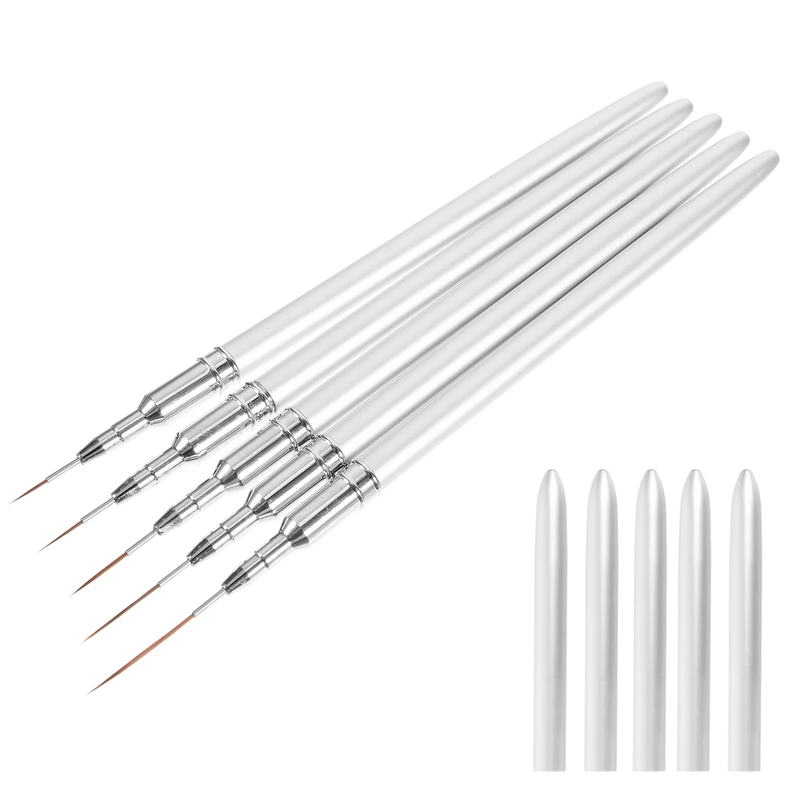 5Pcs Nail Art Pens Thin Brushes Safe Durable Multipurpose DIY Manicure Drawing Tool Stylish Design Gifts Nail Art