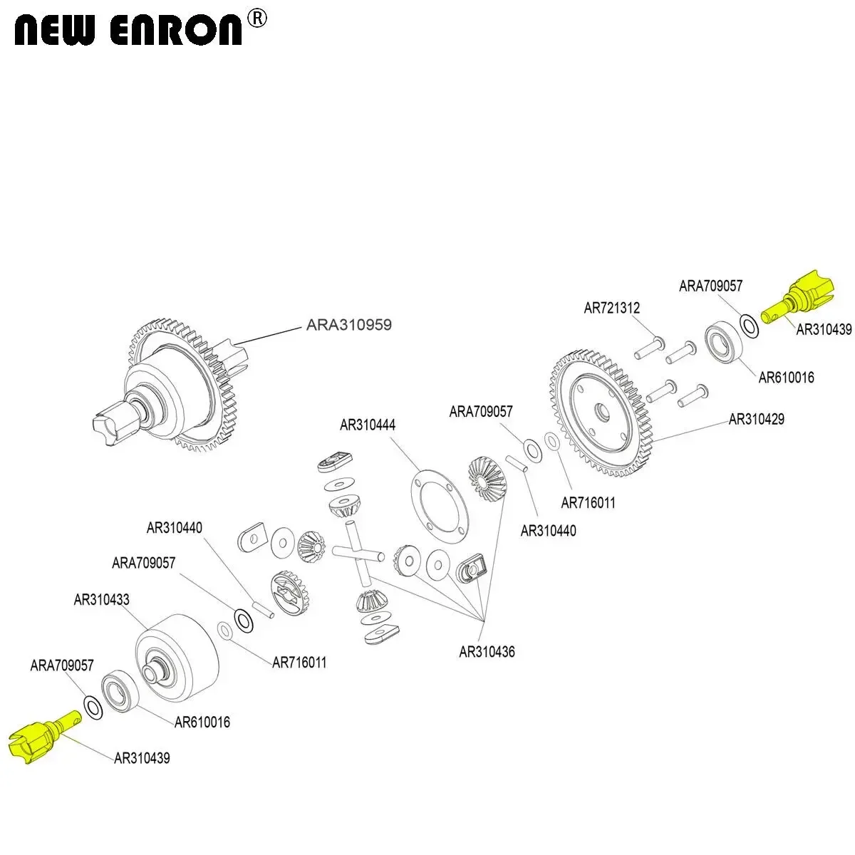 AR310439 ARAC4011 Steel Differential Outdrive For RC 1/7 FIRETEAM 1/8 ARRMA 6S TALION KRATON FELONY INFRACTION LIMITLESS MOJAVE