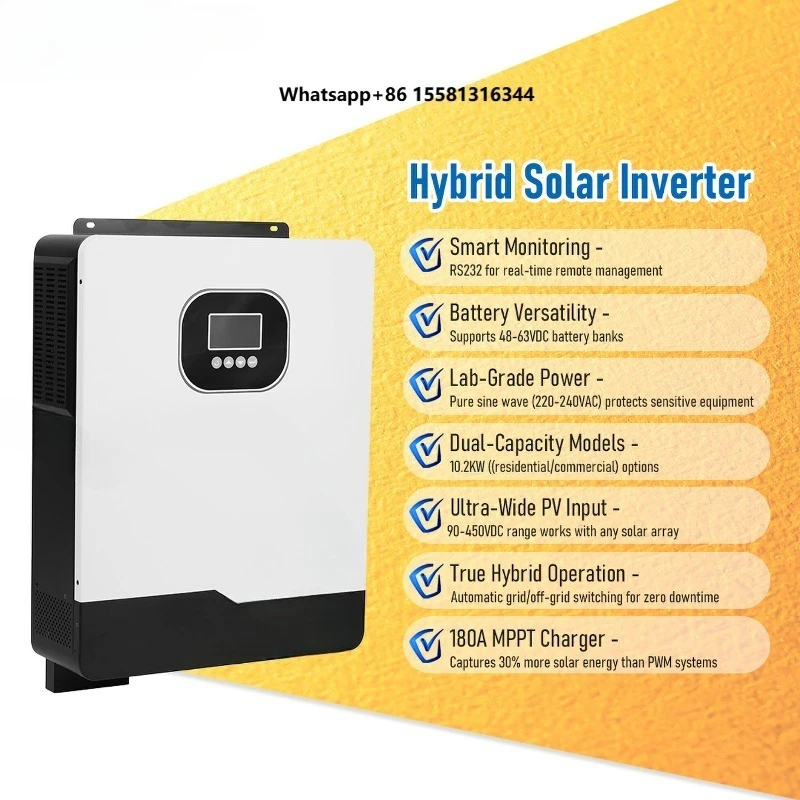 10kw  Pure Sine Wave Inverter 24v 48v 10kw on Off Grid Hybrid Solar Inverter Price 10kw 6.2kw 4.2kw Hybrid Solar Inverters