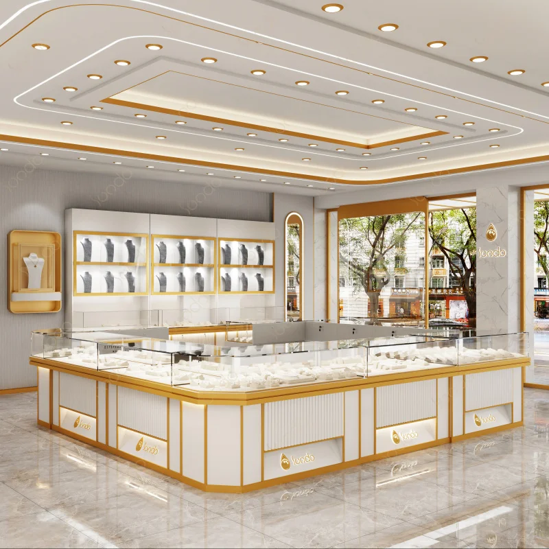 custom.High-end Custom Watch Store showcase Metal Wall Jewellery Kiosk Furniture Design Jewelry Display Counter Cabinet