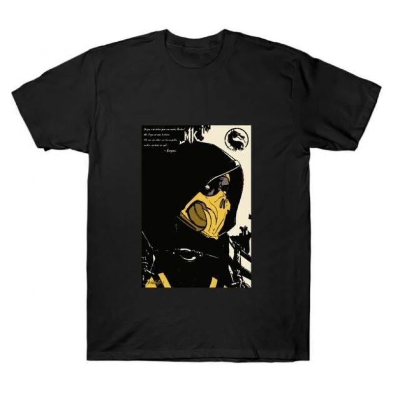 T-shirt à manches courtes pour homme, 100% coton, avec image de jeu vidéo Scorpion Destiny 90s Mortal Kombat, cadeau pour joueur, toutes tailles