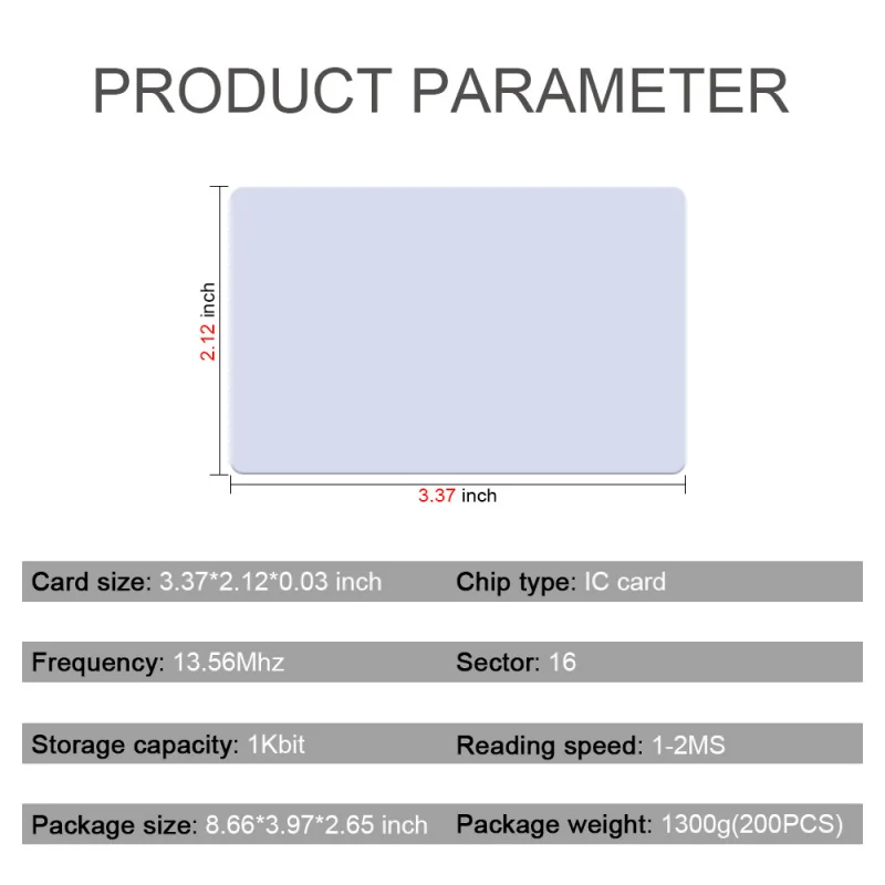 ICID White Card M1 Chip Sensing Authorization Access Card Community Property Main Apartment Elevator Card Non Contact NFC Card