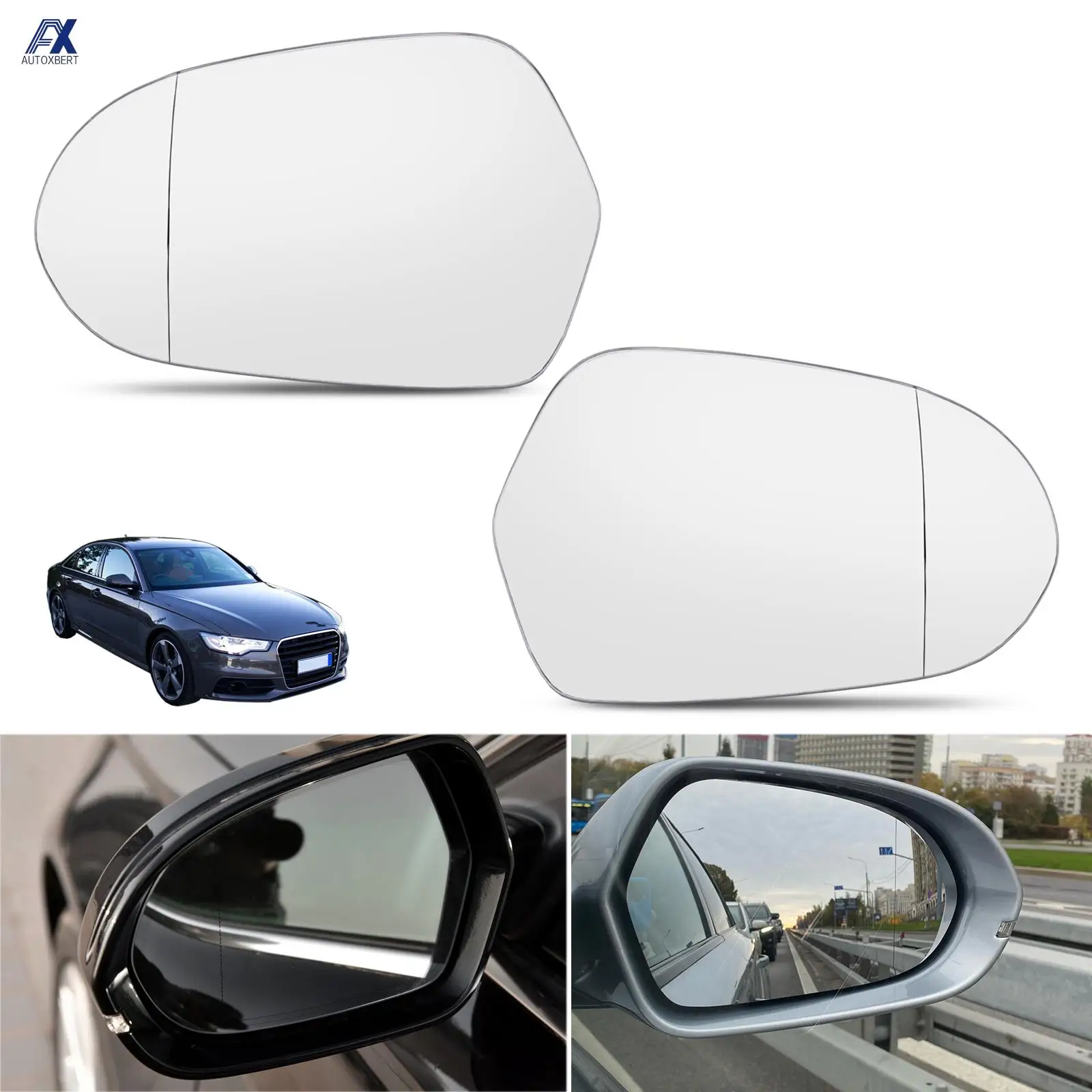 Side Mirror Glass For Audi A6 C7 C7.5 S6 4G 2012 2013 2014 2015 2016-2018 Rear View Rearview  Side View Mirror Wide Angle Convex