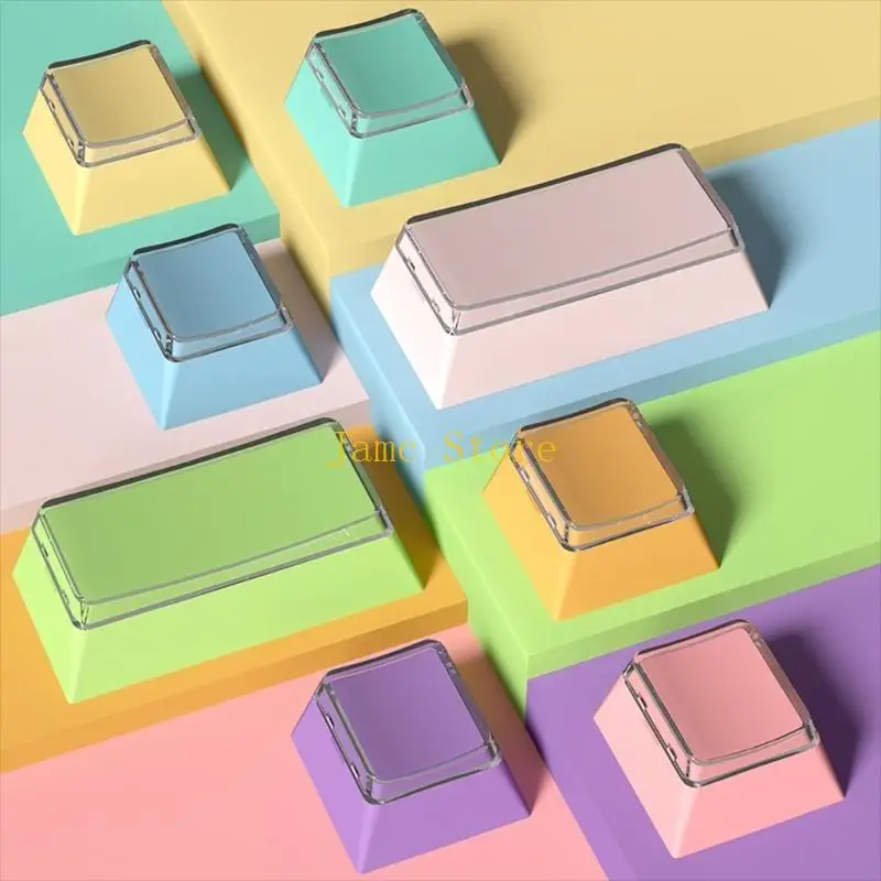 LX0B 8pcs PBT Keycap en blanco Conjunto perfil Cheey PBT+PC 1U Capas teclas para teclados mecánicos con color clásico