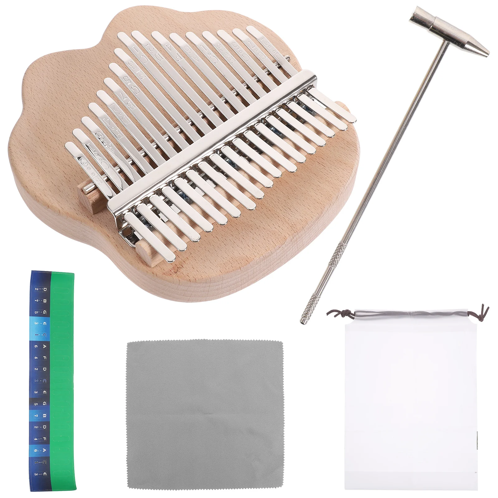 

Crystal Transparent 17 Key Kalimba Thumb Piano Portable Musical Instrument for Beginner Kids Adult Lucky Clover Design