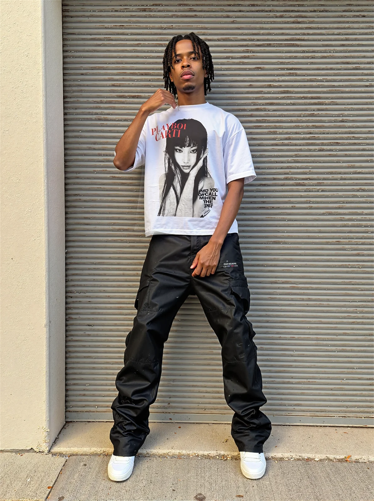 25SS Japanese Style Big Face Vintage Retro High-Street Print Casual Loose Round Neck Short Sleeve Tops T-Shirt For Men