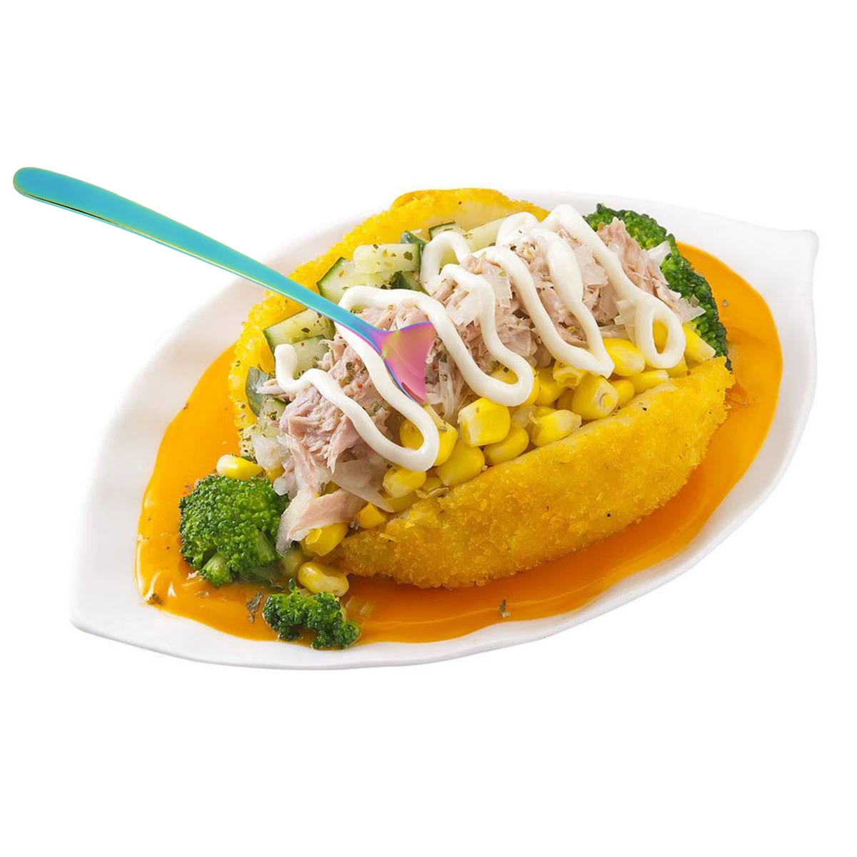 

Stainless Steel Spork Spoon Fork Heavy Duty Long Handle For Salad Ice Cream Dessert Household Use s Friendly Lifetime