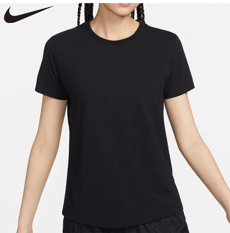 Camiseta feminina Nike de verão solta e casual de manga curta, roupa esportiva FJ7129-010