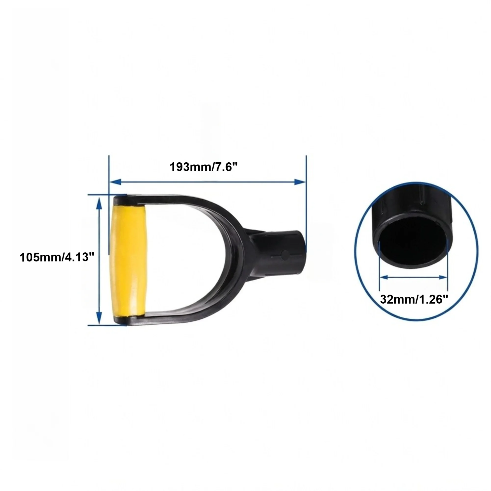 D-Style PVC Handle Replacement for Shovels Rakes and Spades With 1-1/4 inch inner diameter and Broad Tool Shaft Compatibility