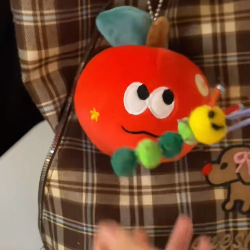 Muñeco de fruta de peluche de dibujos animados a la moda, bonito y romántico sorpresa, almacenamiento de joyas, organizador de anillos creativo suave rojo, Festival de cumpleaños
