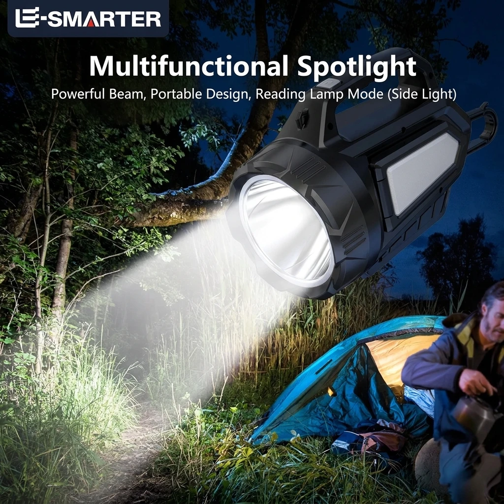 Solar-Powered High-Intensity Emergency Lantern, Multi-Functional Lamp with Red Warning Light for Home Use Outdoor Camping